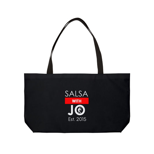 Salsa With Jo Weekender Tote Bag — Dance Logo & "#stresslessdancemore" Travel Tote (Est. 2015)