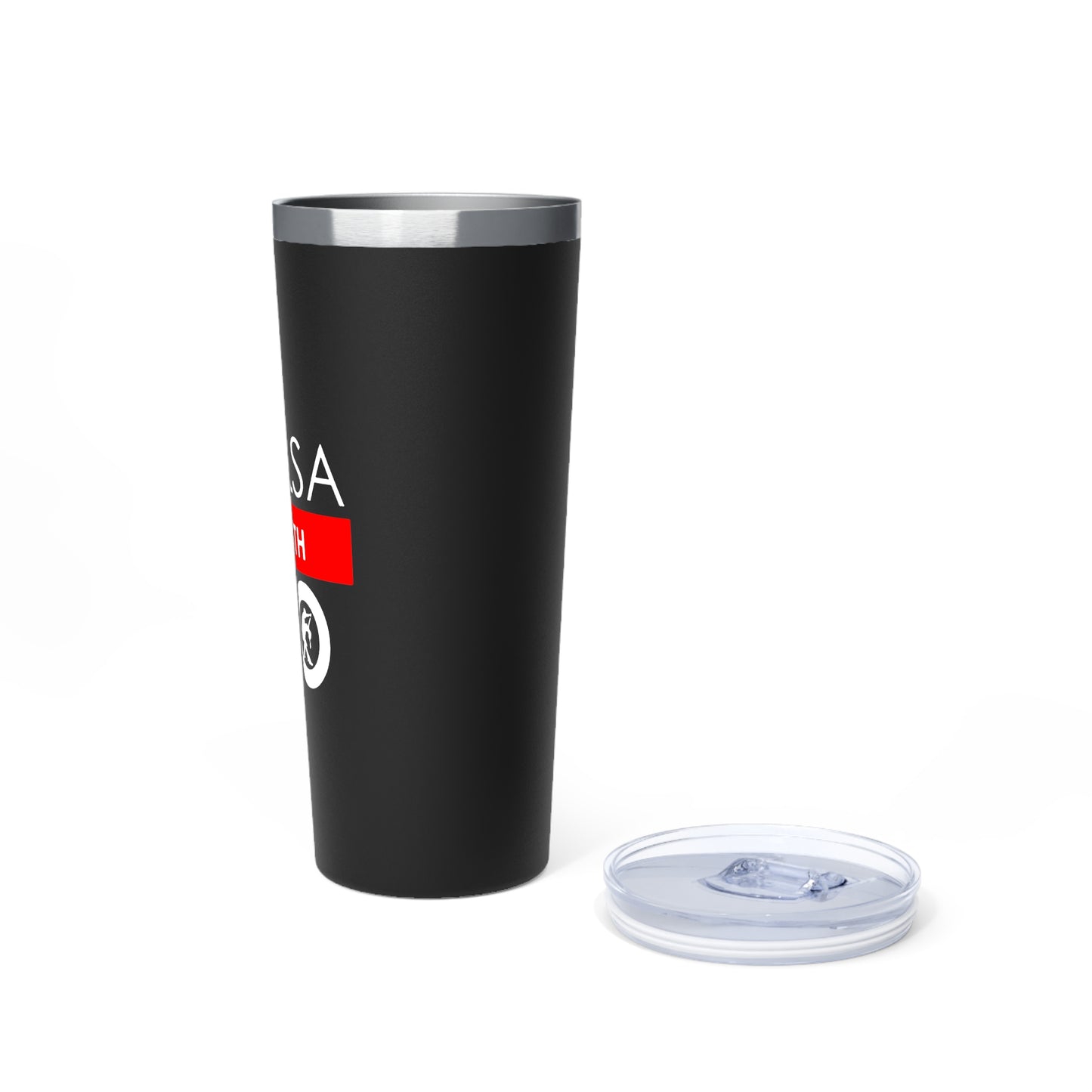 22oz Insulated Travel Tumbler — Matte Black Copper Vacuum Mug